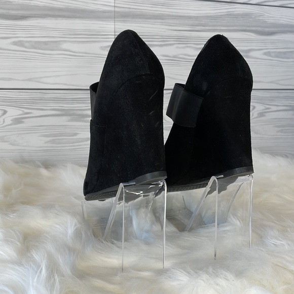 Stuart Weitzman Suede Peep-Toe Wedges - Picture 8 of 14